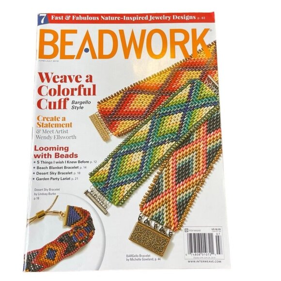 Beadwork Magazine Jewelry Crafting Book u Jun Jul 2019  Vol 22  No 4 Looming wit - Picture 1 of 8
